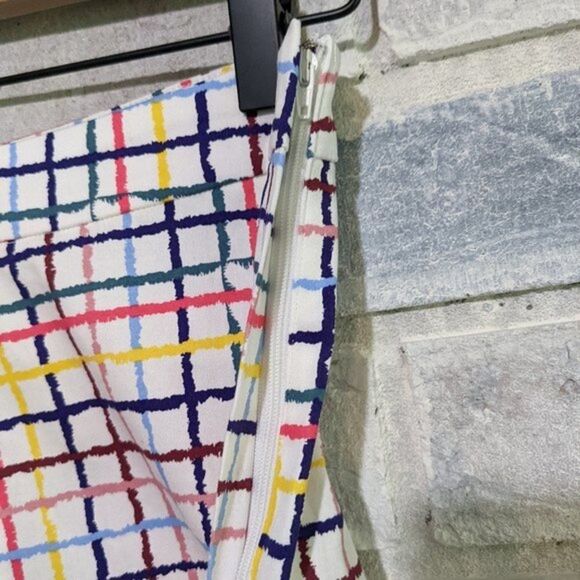 NWT Modcloth Collectif shorts rainbow gingham plaid high rise waist 6 S - Picture 4 of 7